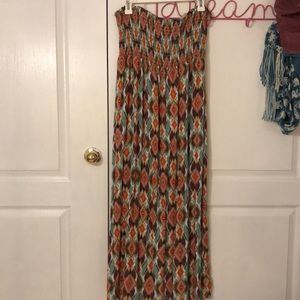 Strapless Maxi Printed Dress